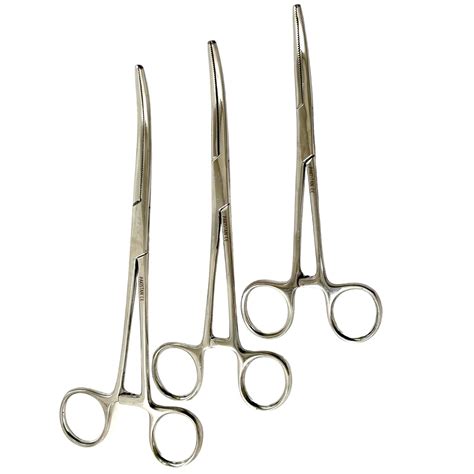 Grasping Clamp Hemostat Forceps Serrated 6 8 10 Stainless Steel 3 Each Ebay