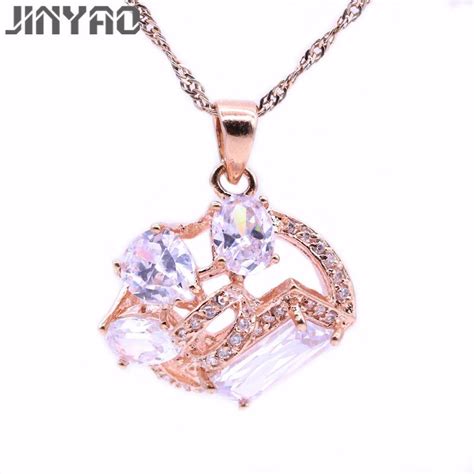 Jinyao Fashion Champagne Gold Color White Zircon Pendant For Women