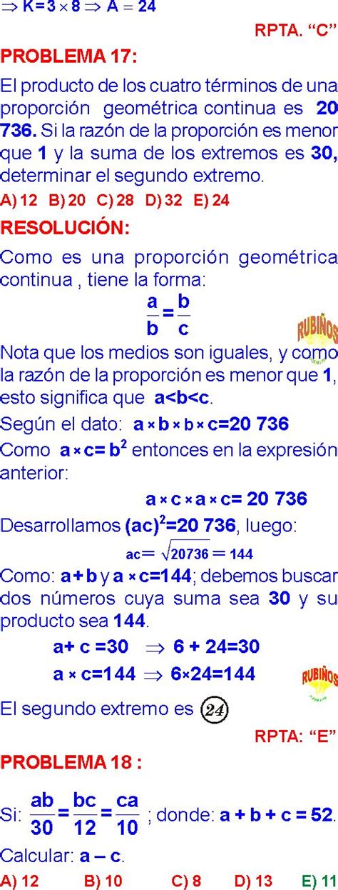 Ejercicios Resueltos De Razones Y Proporciones Trimapa