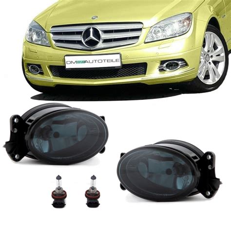 Set Fog Lights Smoked Black H11 Fits On Mercedes W204 W164 W463 W211