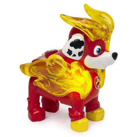 Paw Patrol Mighty Pups Charged Up Marshall Collectible Figure With Light Up Uniform Toys R Us