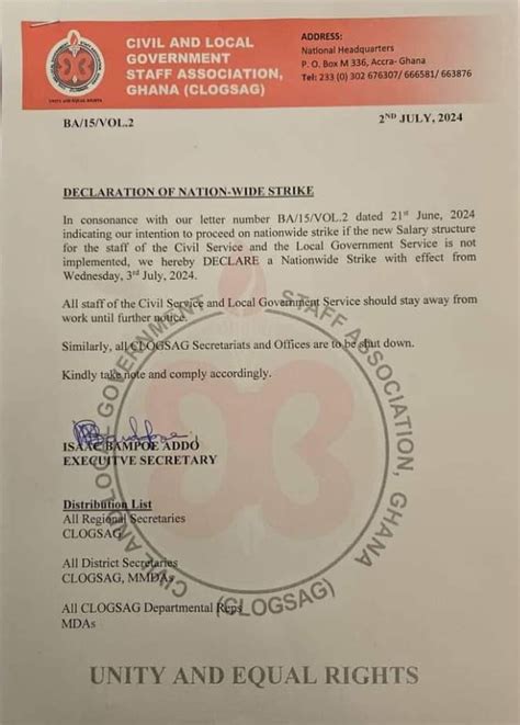 CLOGSAG Announces Nationwide Strike The Sikaman Times