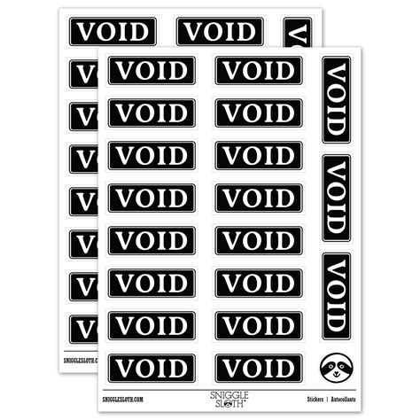 Void for Bookkeeping Sticker Set - White - Gloss Finish - 2.00" Large