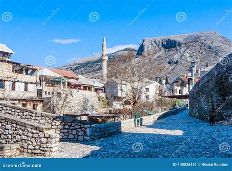 City Of Mostar On The Neretva River Stock Image Image Of Europe