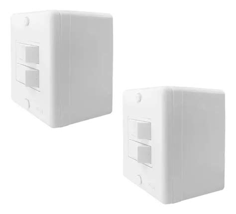 Kit Interruptor De Luz Paralelo Duplo Sobrepor Ilumi Cor Branco