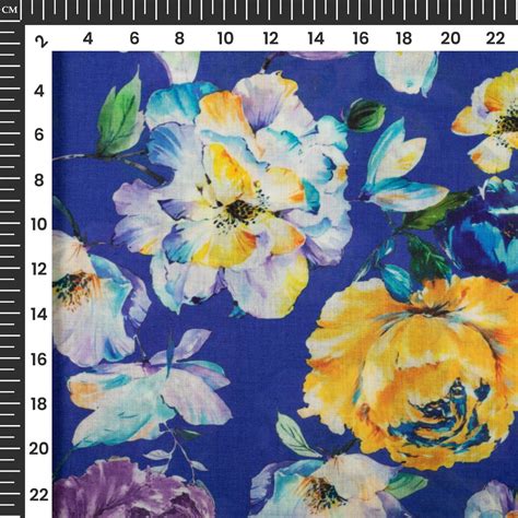 Exclusive Floral Digital Print Poly Cambric Fabric Fabcurate