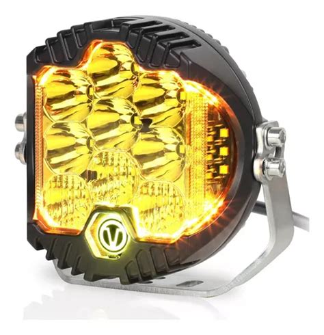 Faro Redondo Pulgadas Blanco Amber Jeep Led Cree W Meses Sin Inter S