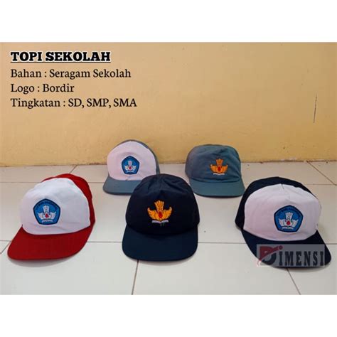 Jual Topi Seragam Sekolah Sd Smp Sma Logo Tutwuri Bordir Shopee Indonesia