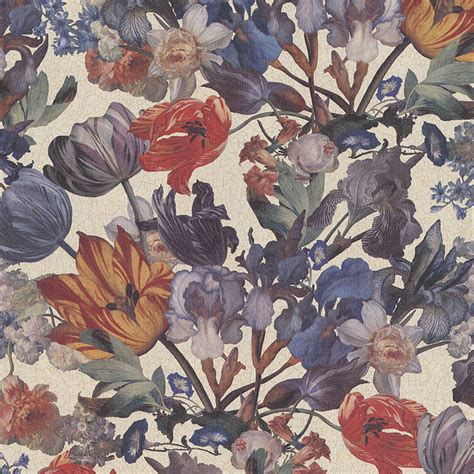 Royal Blue Floral Wallpaper • Whimsical Walls