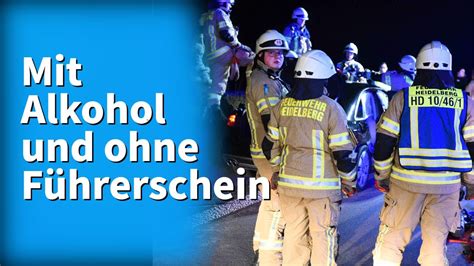 Stark alkoholisierter 46 jähriger Autofahrer verursacht Unfall auf der