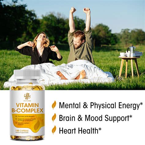 Vitamin B Complex 120 Capsules B1 B2 B3 B5 B6 B7 B9 B12 Immune Support Caps Ebay