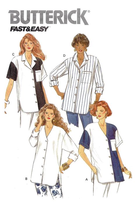 Butterick 6225 Sewing Pattern Misses Very Easy Loose Fitting Dropped