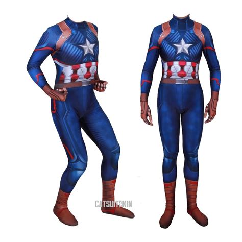 Custom 3D Printed Captain America Bodysuit Cosplay Catsuit Zentai Suit ...