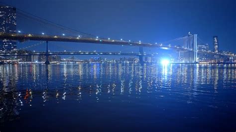 Brooklyn Bridge at Night - Street Photography Stock Photo - Image of ...