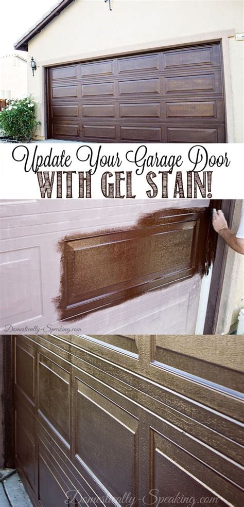 Update Your Garage Door With Gel Stain Create A Faux Wood Look Garage Door Makeover Updating