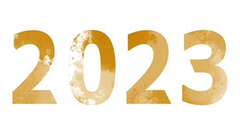 Fuente De Estilo Acuarela 2023 Amarillo Png 2023 Acuarela Feliz Año