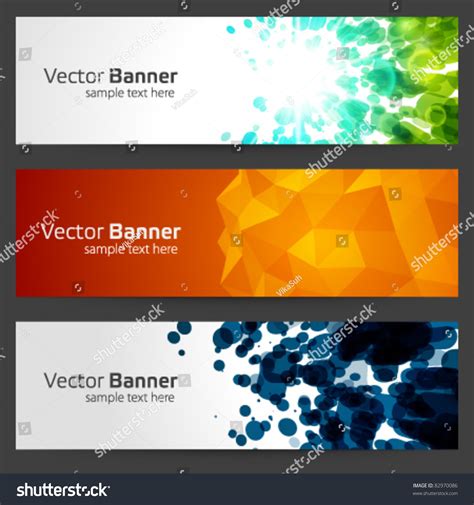 Abstract Trendy Vector Banner Or Header Set Eps