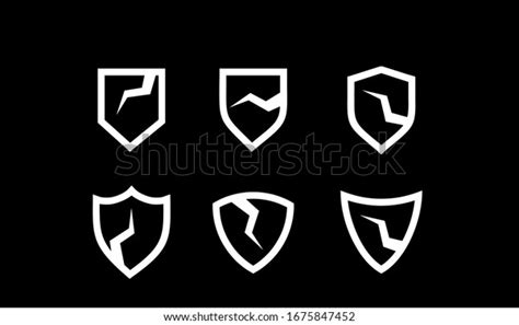 Collection Broken Shield Logo Icon Template Stock Vector Royalty Free 1675847452 Shutterstock