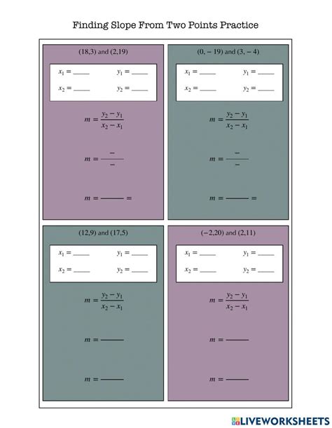 Slope Between Two Points Coloring Worksheet Worksheets Library