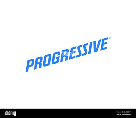 Progressive Corporation, Rotated Logo, White Background Stock Photo - Alamy