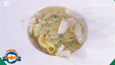 La prova del cuoco Ricetta fettuccine con crema di ceci e baccalà di