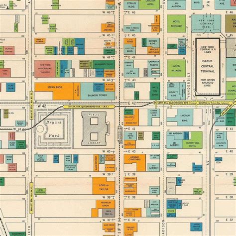 Manhattan Theater District Map Print: 1939 NYC Fine Art Reproduction - Etsy