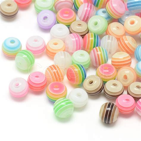 Cheap Transparent Stripe Resin Beads Online Store Cobeads