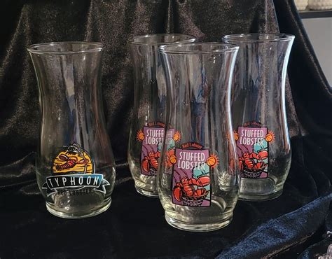 Set Of 4 Red Lobster Souvenir Glasses Etsy