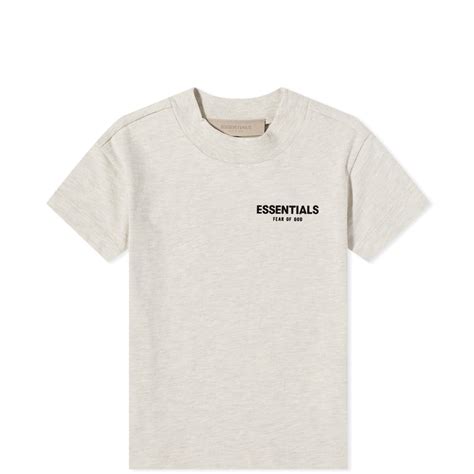 Fear Of God Essentials Kids Logo T Shirt Light Oatmeal End Au