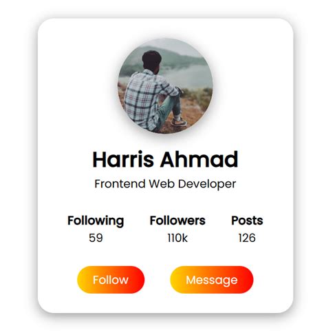 How To Create A Profile Card Ui Design In Html Css Codehype
