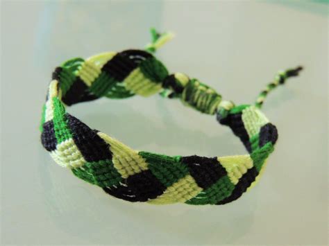 bracelet brésilien motif tresse couleur vert vert anis et noir les