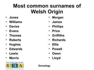 UK surnames and their origins | PPT | Free Download