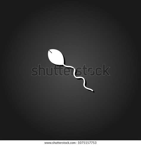 Sperm Icon Flat Simple White Pictogram Stock Vector Royalty Free