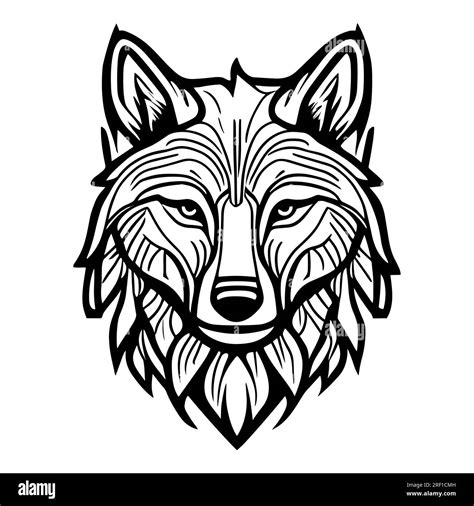 Free Vector Hand Drawn Wolf Outline Illustration Stock Vector Image