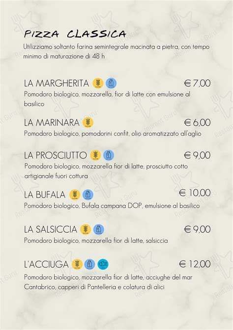 Carta Del Restaurante Pizza Gourmet Cucina Grano Antico Venaria