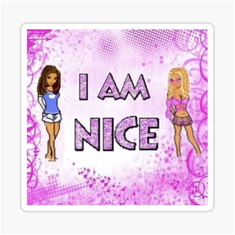 Y2k I Am Nice” Sticker Sticker For Sale By Playbunni Redbubble