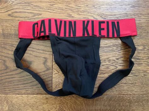 CALVIN KLEIN MENS Intense Power Jockstrap S Black Juneberry WB Gay Fetish Kink