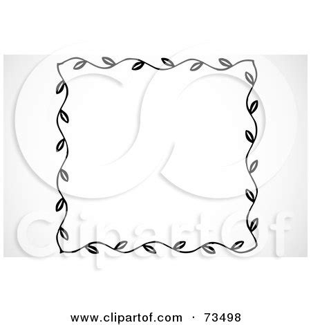 Royalty-Free (RF) Clipart Illustration of a Black And White Leaf Border ...