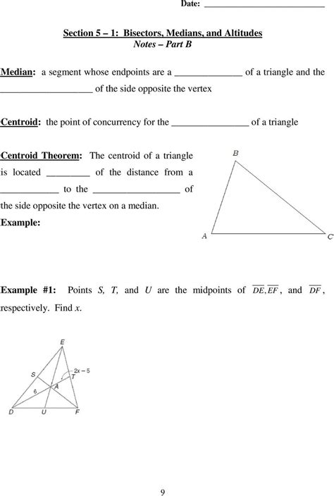 Points Of Concurrency Worksheet