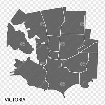 High Quality Map of Victoria is a City in Canada, with Borders of the ...