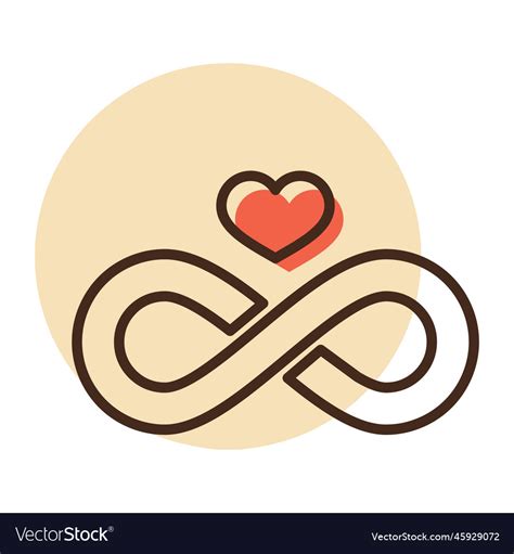 Infinity Sign And Heart Symbol Of Eternal Love Vector Image