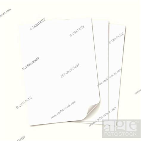 Empty White Paper Sheet Vector Set Isolated Stock Vector Vector And