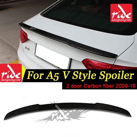 For Audi A5 High quality Carbon Rear Spoiler V Style Coupe Carbon Fiber ...