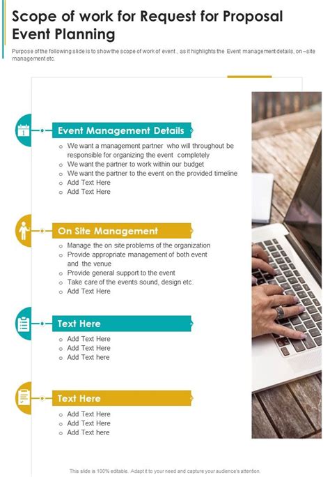 Scope Of Work For Request For Proposal Event Planning One Pager Sample ...