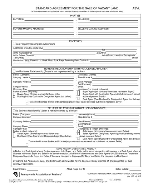 Free Printable Land Contract Templates [word Pdf] Simple