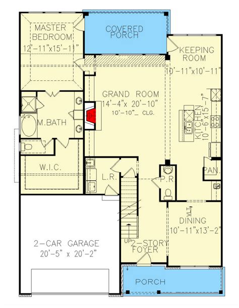 3000 Square Foot 2 Story 4 Bed Traditional House Plan With 2 Car Garage