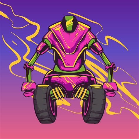 Premium Vector Pink Robot Character Illustration