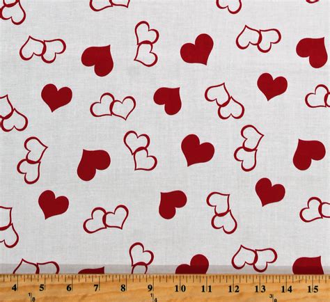 Cotton Hearts Paired Red Hearts On White Love Valentines Day Cotton