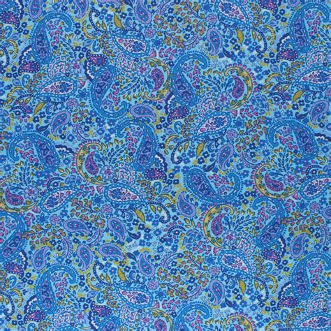 Tissu Oeko Tex Batiste De Coton Dashwood Studio Cachemire Bleu MPM