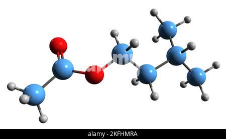 3D Image Of Isoamyl Alcohol Skeletal Formula Molecular Chemical